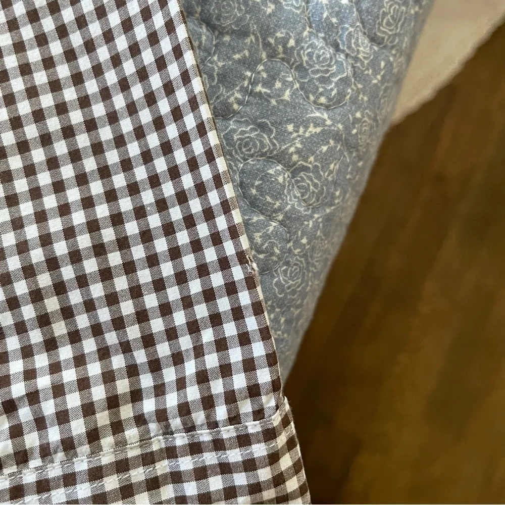 J Crew Shirt Button Down 100% Cotton Brown & White Gingham Slim Fit Size L